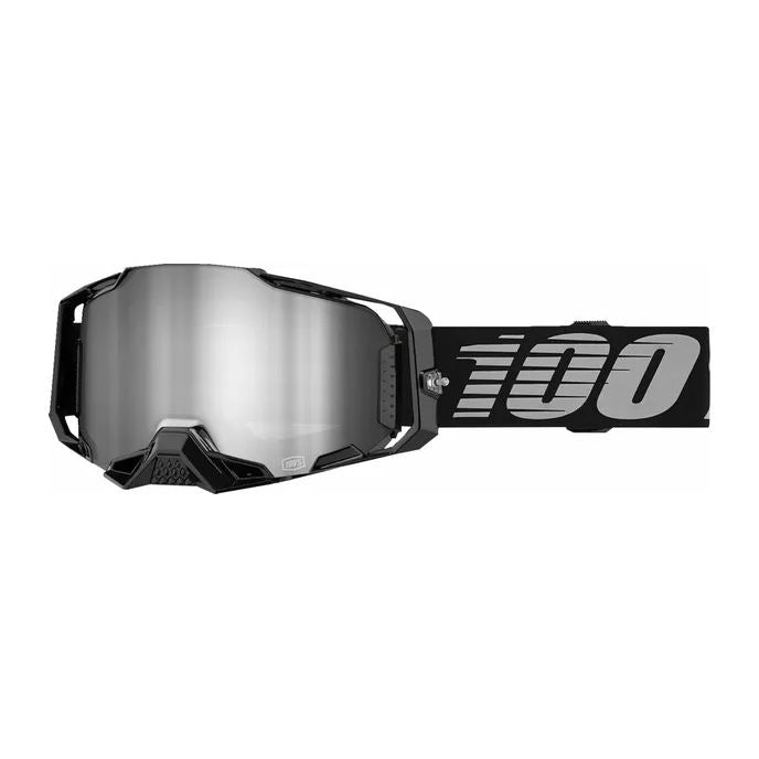 100% MX Goggles Armega Black Silver Mirror